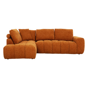 Sectionnel 2 pièces en tissu Almono Auburn avec chaise longue - Ciello