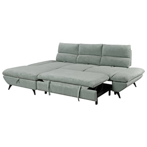 Sectionnel-lit en tissu avec rangement - Fillmore