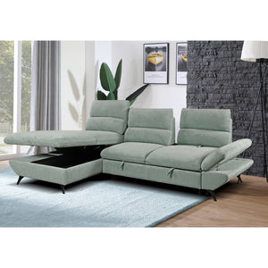 Sectionnel-lit en tissu avec rangement - Fillmore