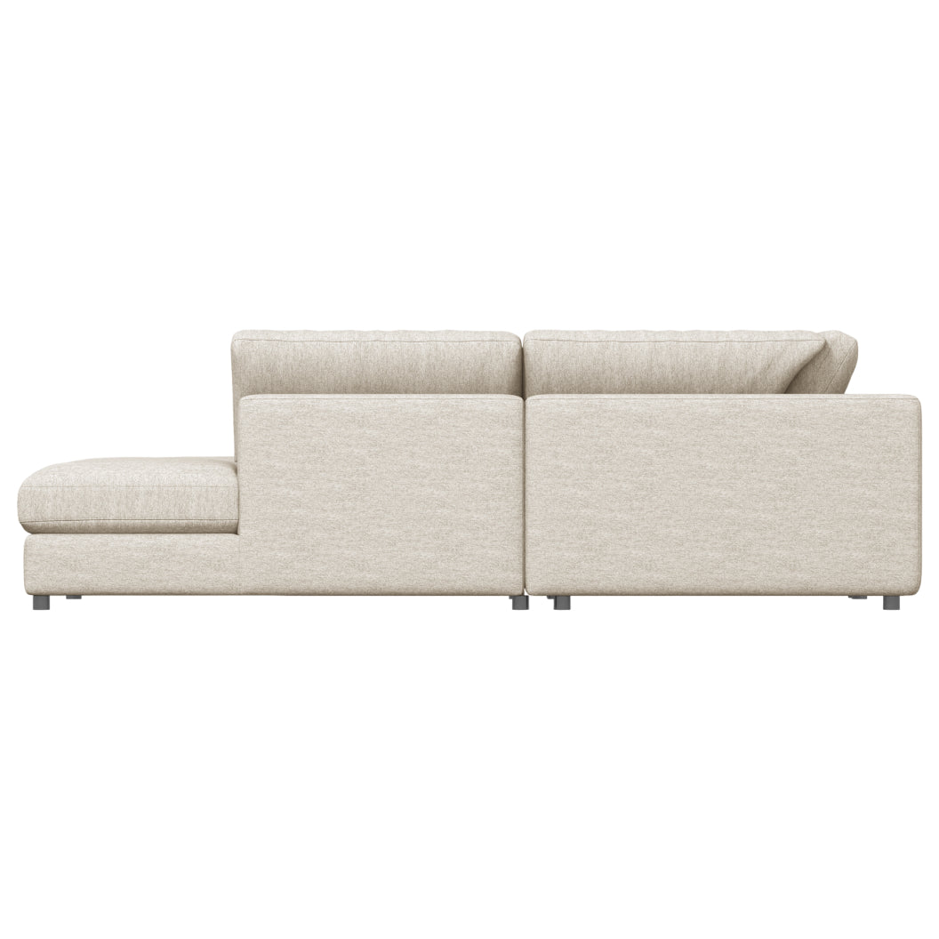 Sectionnel 3 pièces en tissu beige avec chaise longue & 3 coussins - Joelle2