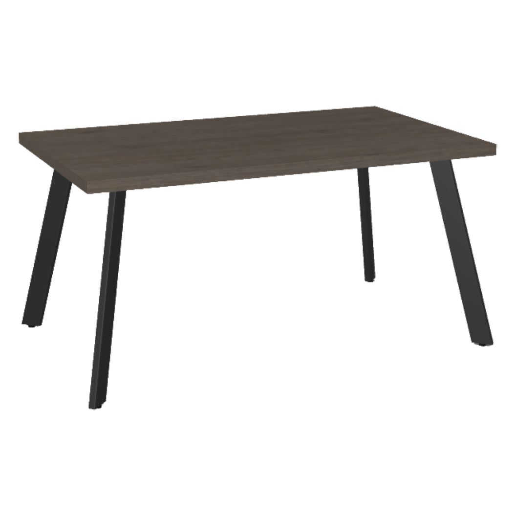 Table de salle à manger rectangulaire en mélamine brun grisâtre - Lydia