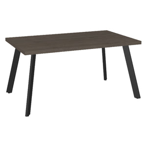 Table de salle à manger rectangulaire en mélamine brun grisâtre - Lydia