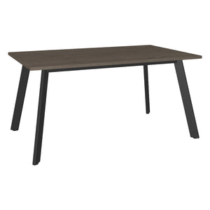 Table de salle à manger rectangulaire en mélamine brun grisâtre - Lydia