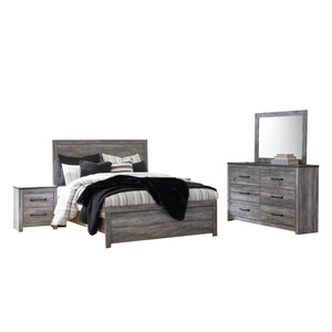 Ensemble de mobilier de chambre avec lit grand en bois gris - Bronyan