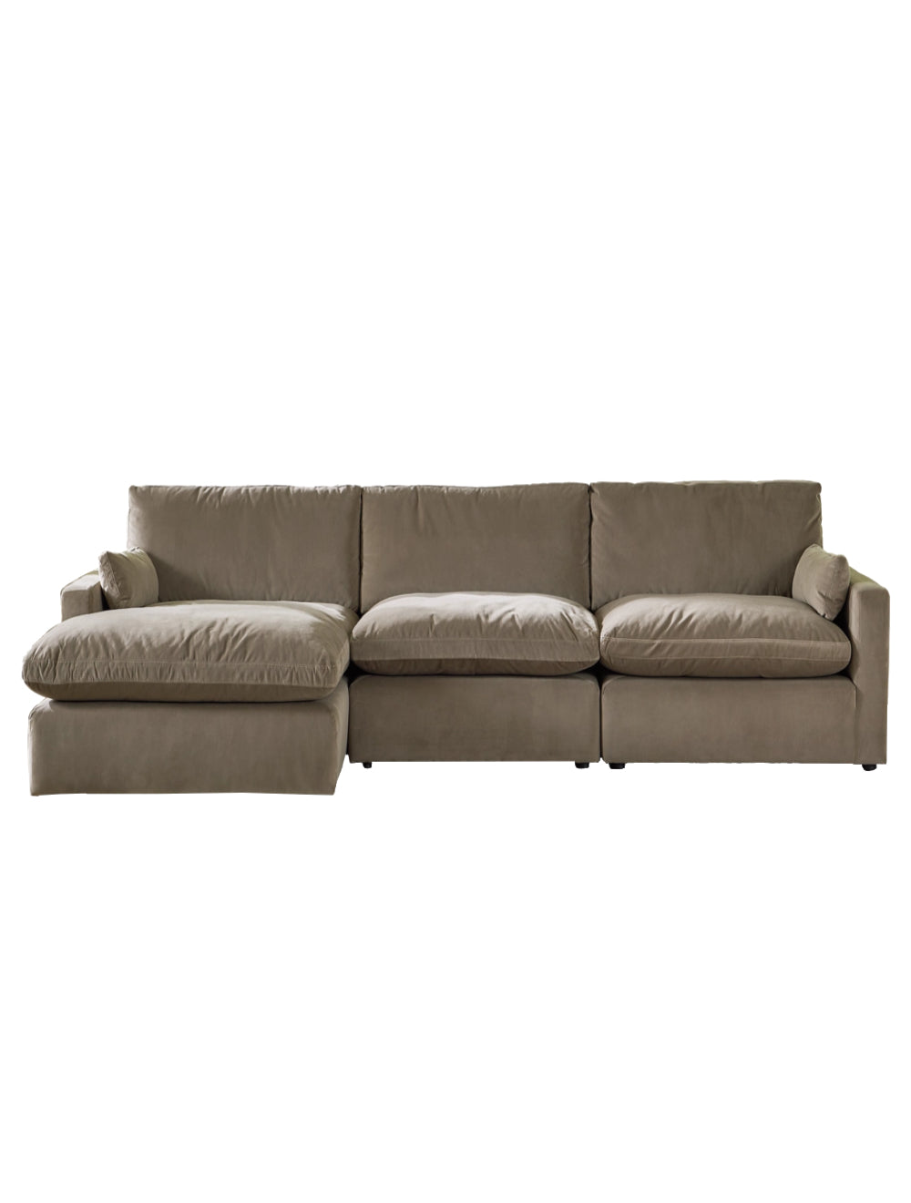 Sectionnel surdimensionne tissu cacao Sophie