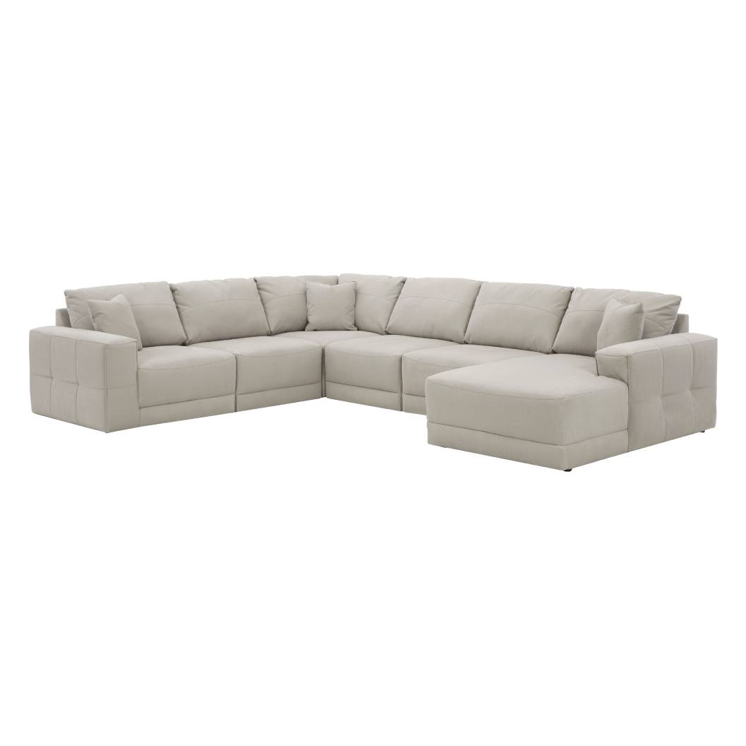 Sectionnel aspect cuir crème surdimensionné avec chaise longue - Next-Gen Gaucho