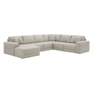 Sectionnel aspect cuir crème surdimensionné avec chaise longue - Next-Gen Gaucho