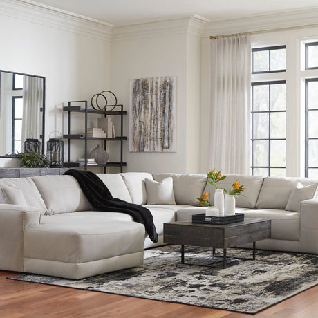 Sectionnel aspect cuir crème surdimensionné avec chaise longue - Next-Gen Gaucho