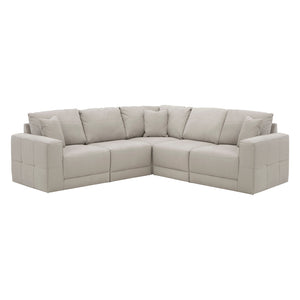 Sectionnel surdimensionné 5 pièces aspect cuir gris - Next-Gen Gaucho