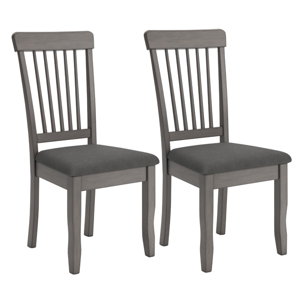 Ensemble de 2 chaises de salle à manger en bois gris - Shullden