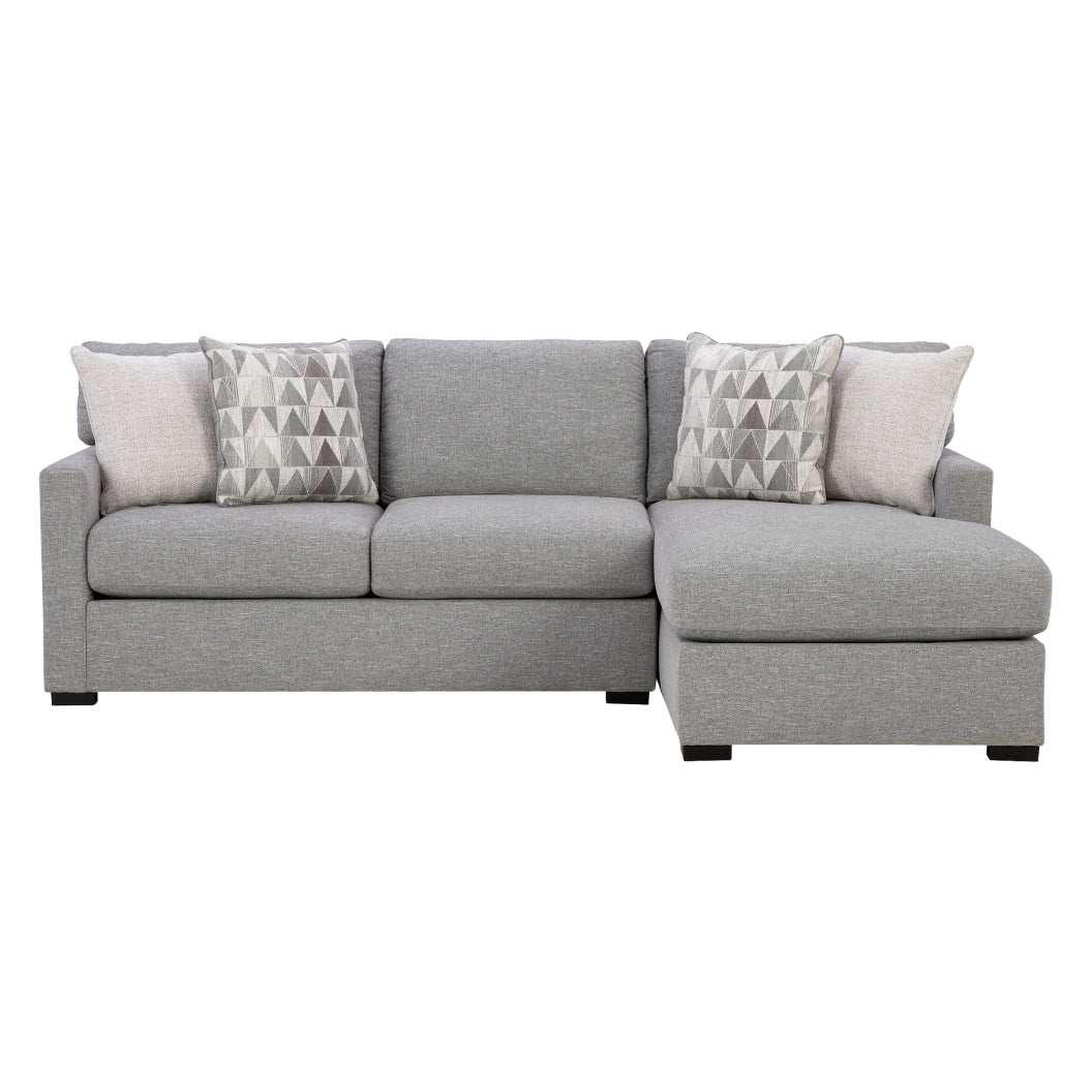 Sectionnel 2 pièces en tissu gris étain avec chaise longue - Urbancrest