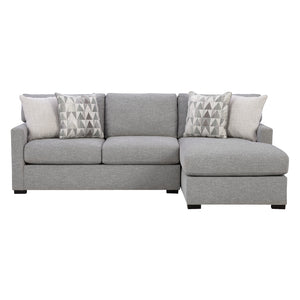 Sectionnel 2 pièces en tissu gris étain avec chaise longue - Urbancrest