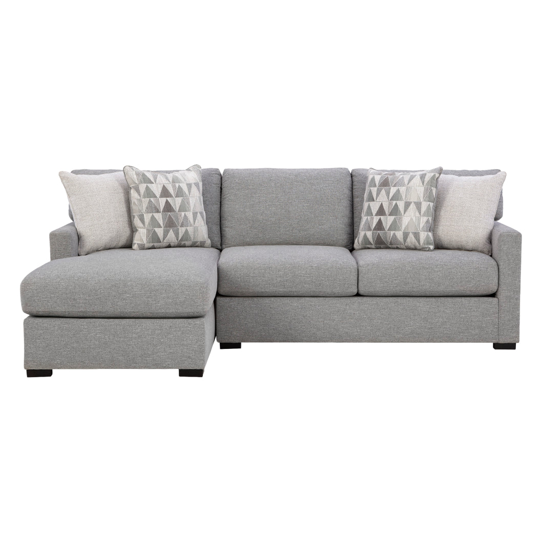 Sectionnel 2 pièces en tissu gris étain avec chaise longue - Urbancrest
