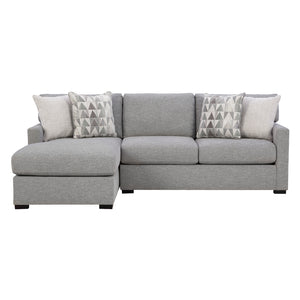 Sectionnel 2 pièces en tissu gris étain avec chaise longue - Urbancrest