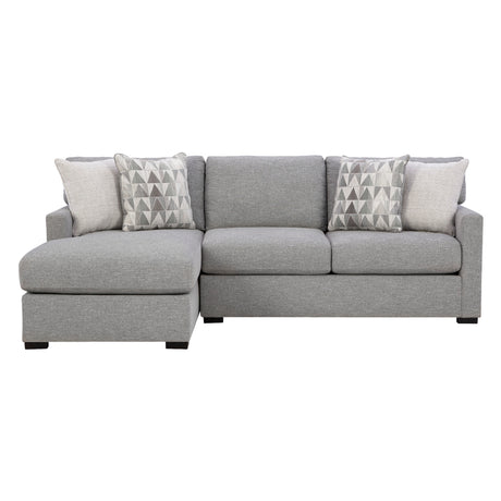 Sectionnel 2 pièces en tissu gris étain avec chaise longue - UrbanCrest