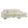 Sectionnel 2 pièces en tissu texturé avec chaise longue et coussins - Lindyn