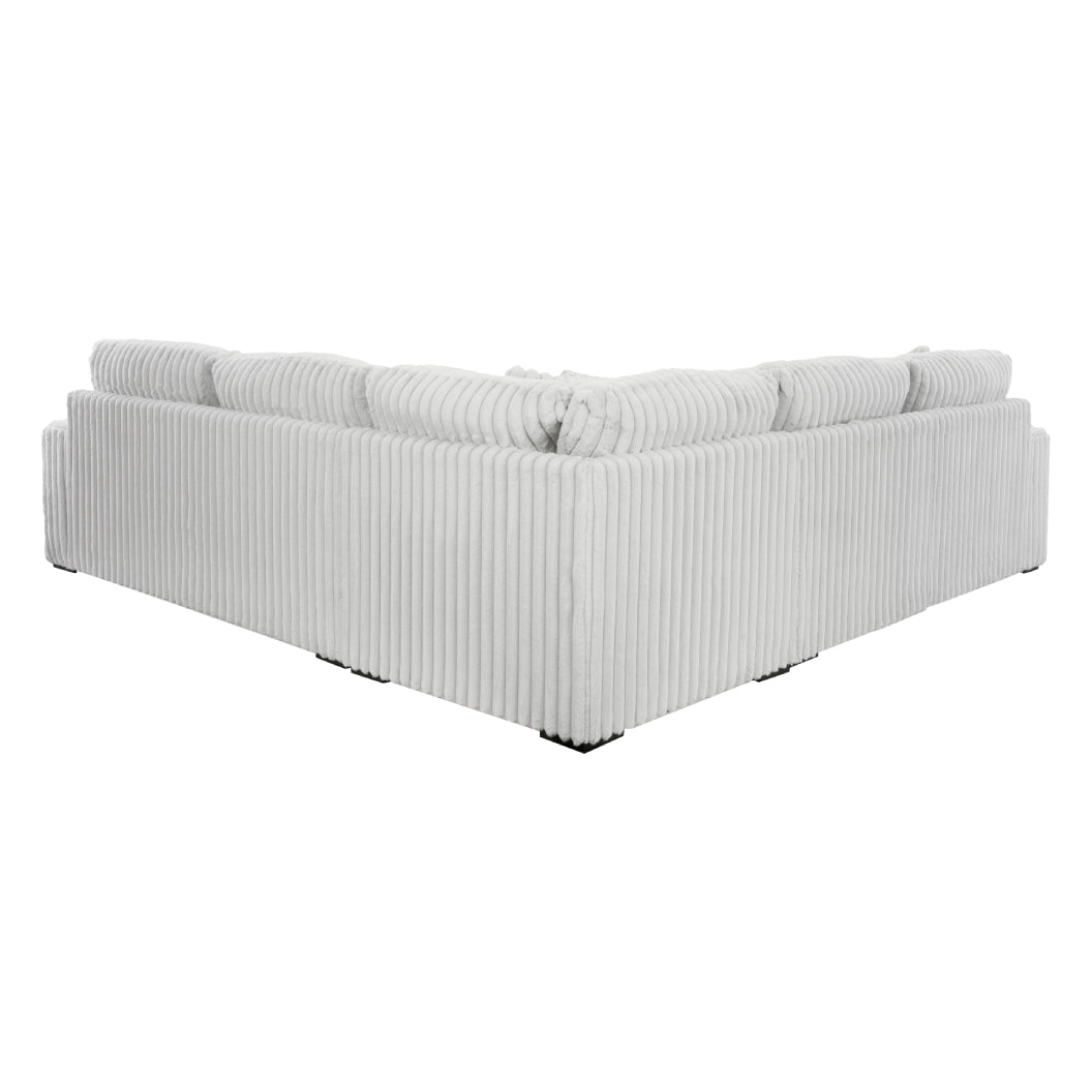 Sectionnel en velours côtelé blanc - Stupendous