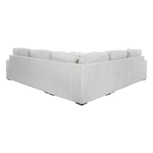 Sectionnel en velours côtelé blanc - Stupendous