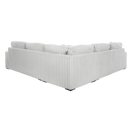 Sectionnel en velours côtelé blanc - Stupendous