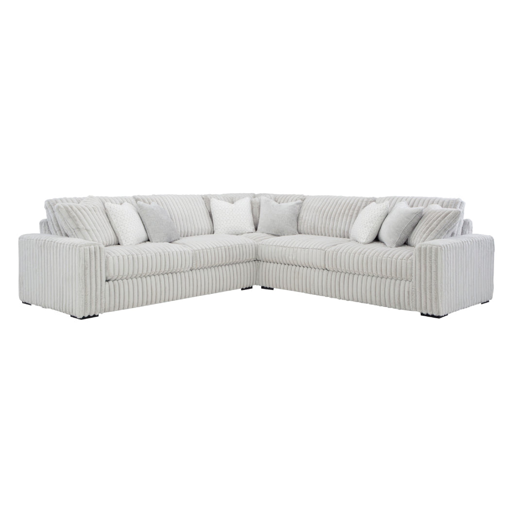 Sectionnel en velours côtelé blanc - Stupendous
