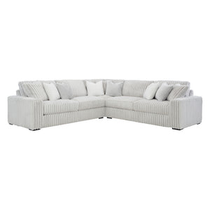 Sectionnel en velours côtelé blanc - Stupendous