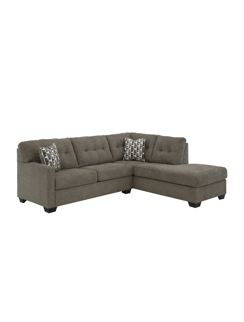 Sectionnel surdimensionné tissu chocolat Mahoney