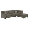 Sectionnel 2 pièces surdimensionné en tissu avec chaise longue - Mahoney