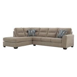 Sectionnel 2 pièces en tissu avec chaise longue et coussins - Olten