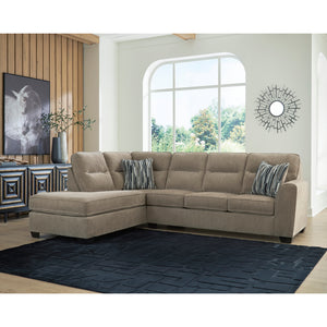 Sectionnel 2 pièces en tissu avec chaise longue et coussins - Olten