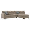 Sectionnel 2 pièces en tissu avec chaise longue et coussins - Olten