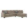 Sectionnel 2 pièces en tissu avec chaise longue et coussins - Olten