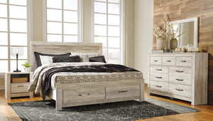 Lit complet en bois/placage blanc avec rangement Grand / Très grand - Bellaby