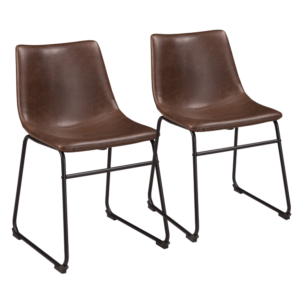 Ensemble de 2 chaises de salle à manger aspect cuir - Centiar
