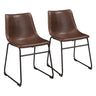 Ensemble de 2 chaises de salle à manger aspect cuir - Centiar