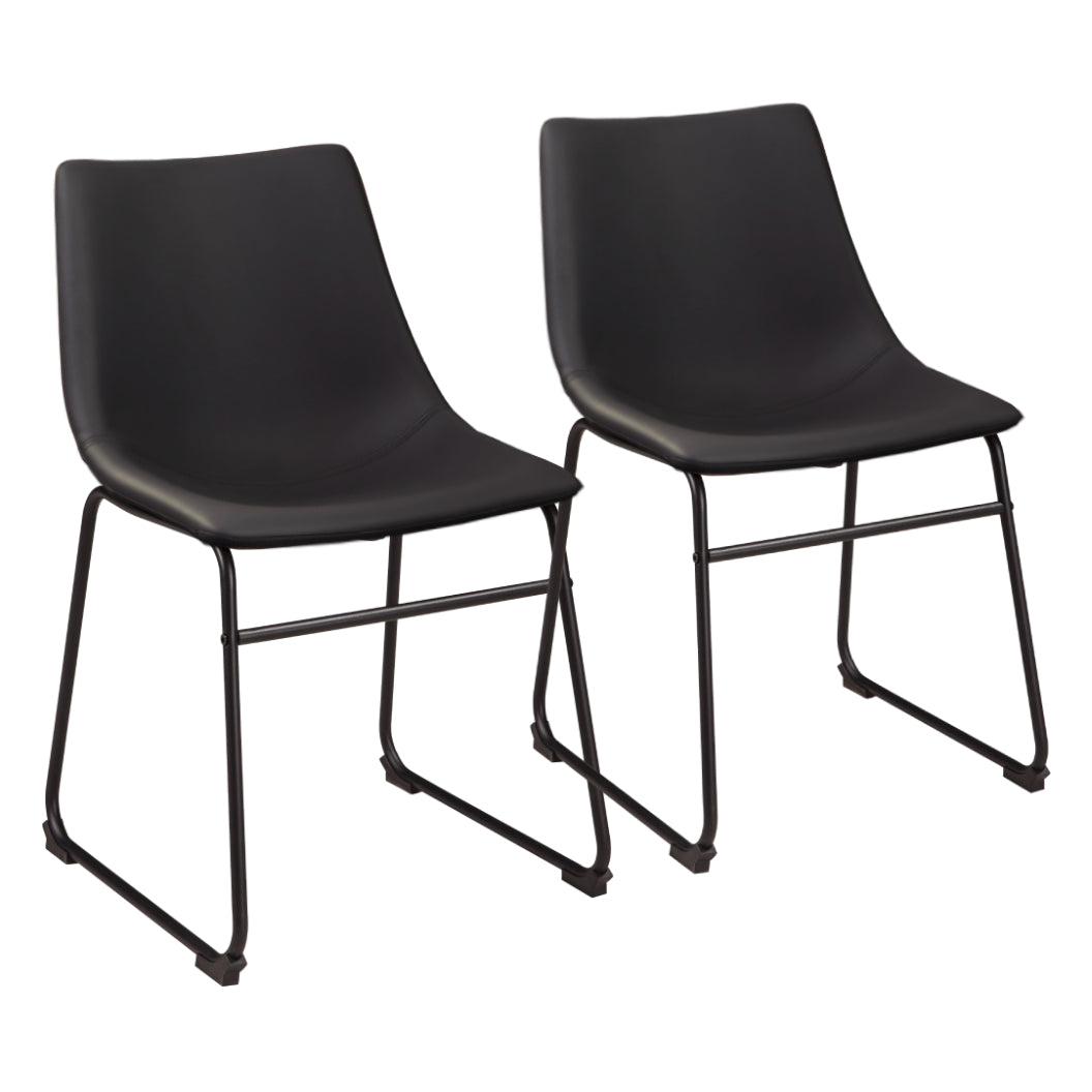 Ensemble de 2 chaises de salle à manger aspect cuir - Centiar