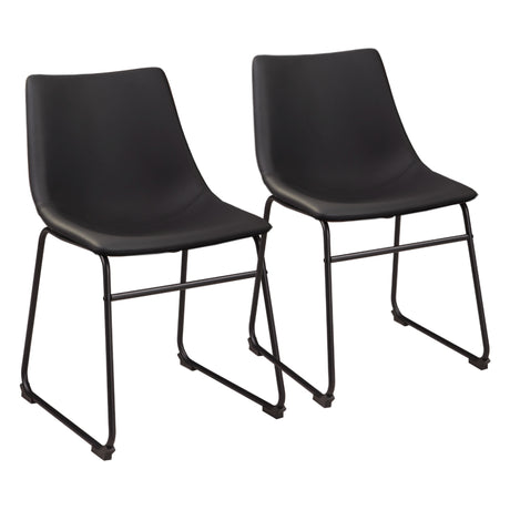 Ensemble de 2 chaises de salle à manger aspect cuir - Centiar