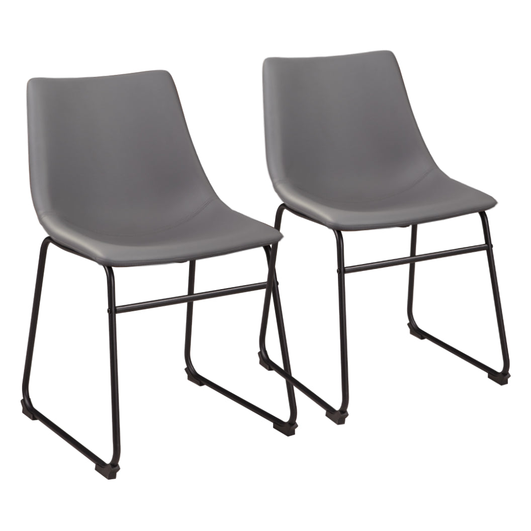 Ensemble de 2 chaises de salle à manger aspect cuir - Centiar