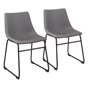 Ensemble de 2 chaises de salle à manger aspect cuir - Centiar