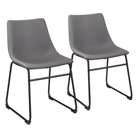 Ensemble de 2 chaises de salle à manger aspect cuir - Centiar