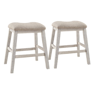 Ensemble de 2 tabourets de comptoir rembourrés - Skempton