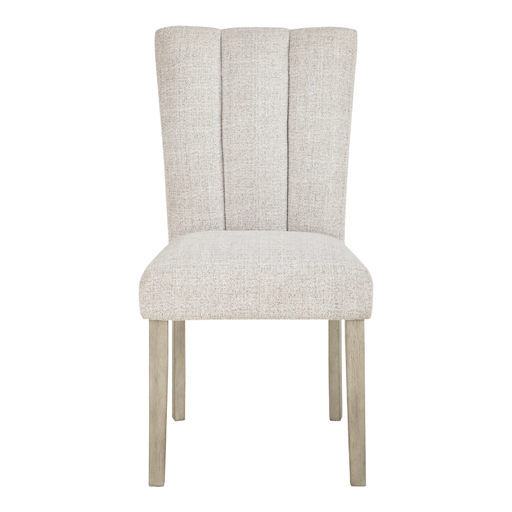 Ensemble de 2 chaises de salle à manger rembourrées en tissu gris pâle - Larawyn