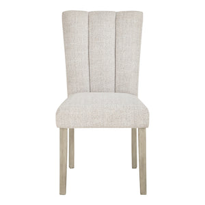 Ensemble de 2 chaises de salle à manger rembourrées en tissu gris pâle - Larawyn