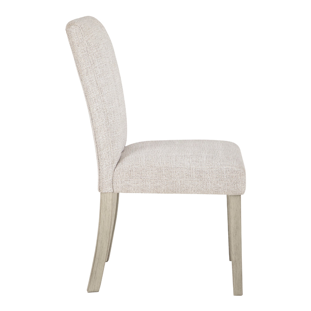 Ensemble de 2 chaises de salle à manger rembourrées en tissu gris pâle - Larawyn