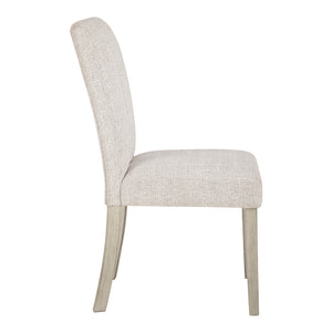Ensemble de 2 chaises de salle à manger rembourrées en tissu gris pâle - Larawyn