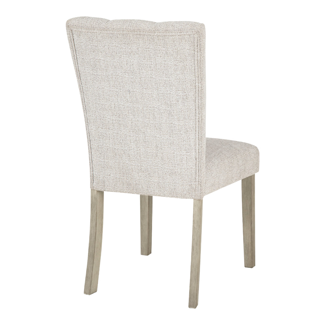 Ensemble de 2 chaises de salle à manger rembourrées en tissu gris pâle - Larawyn
