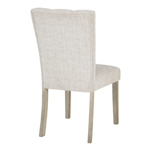 Ensemble de 2 chaises de salle à manger rembourrées en tissu gris pâle - Larawyn