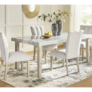 Ensemble de 2 chaises de salle à manger rembourrées en tissu gris pâle - Larawyn