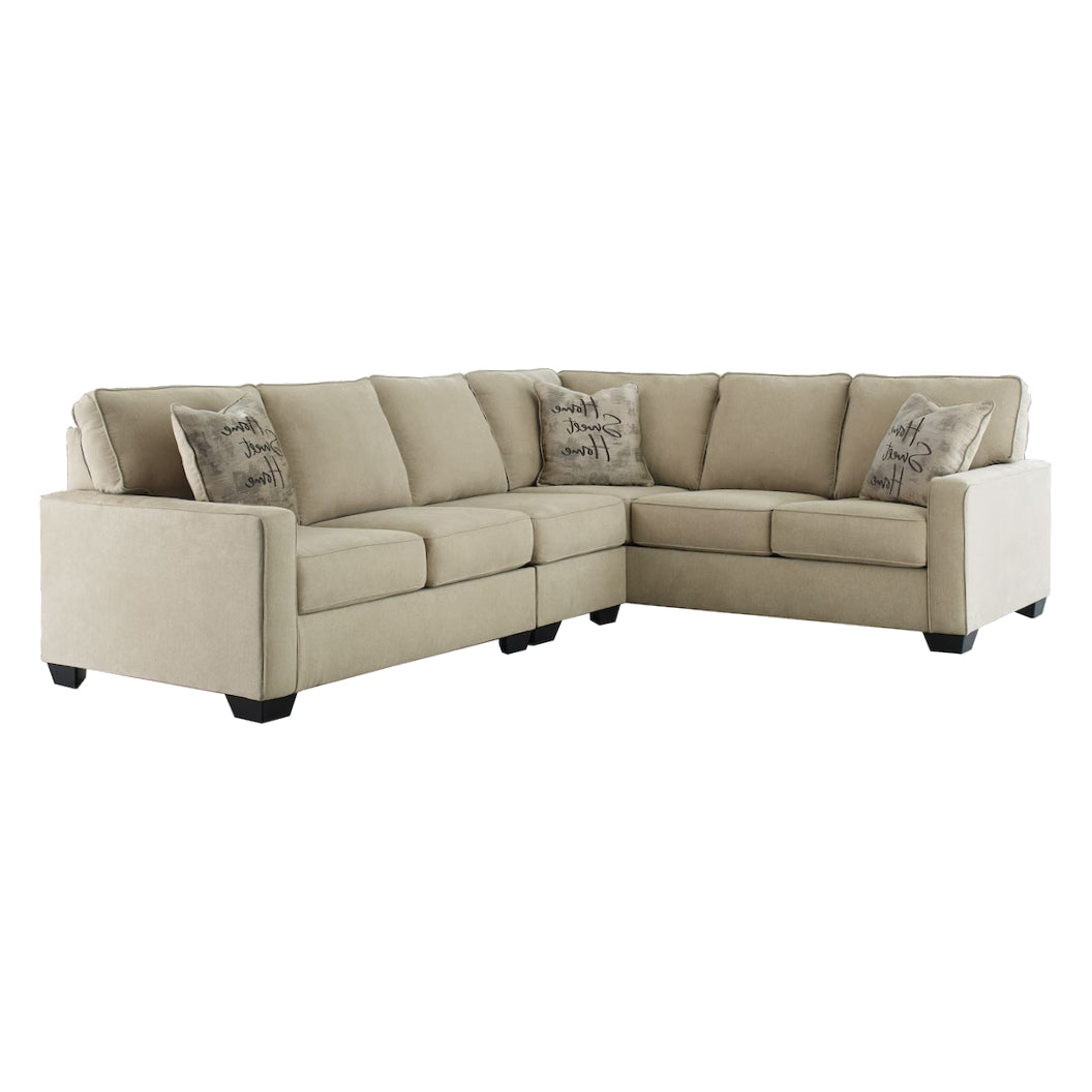 Sectionnel 3 pièces en tissu beige - Lucina