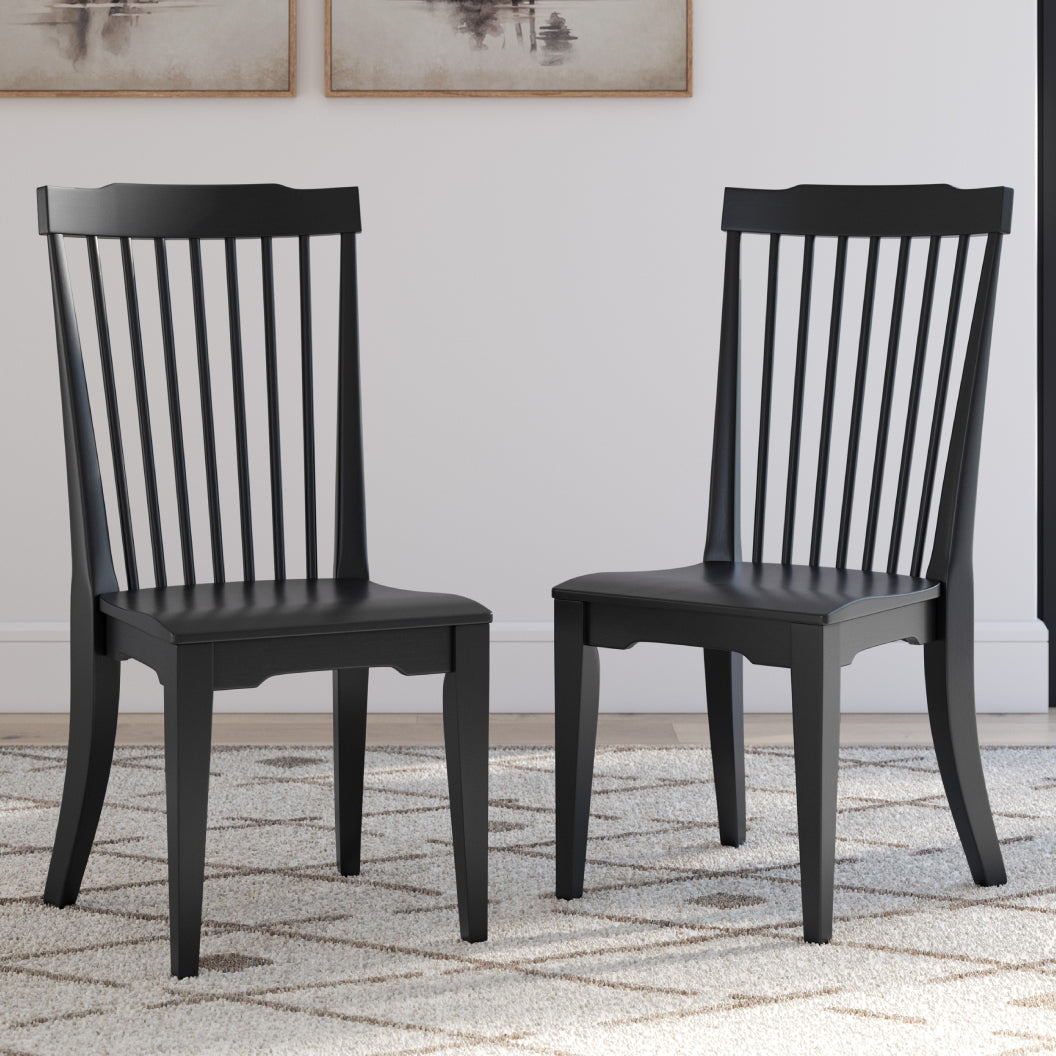 Ensemble de 2 chaises de salle à manger en bois noir - Brenkerton