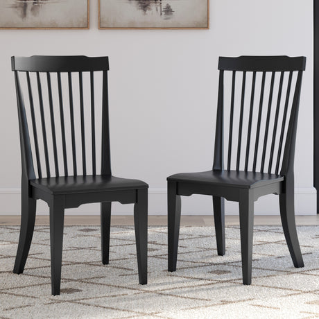 Ensemble de 2 chaises de salle à manger en bois noir - Brenkerton